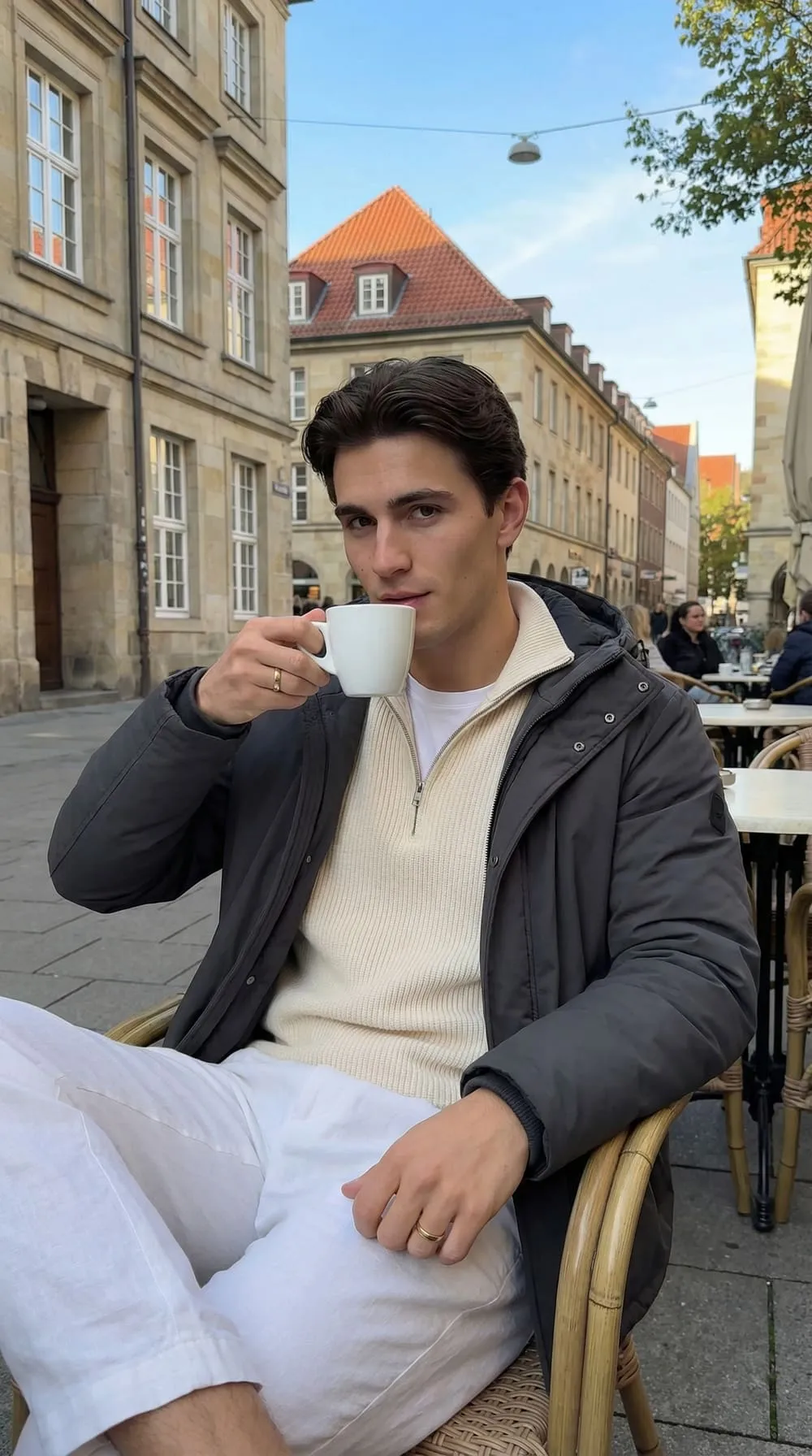 AI-generated dating profile photo example, created with TryOnWise
